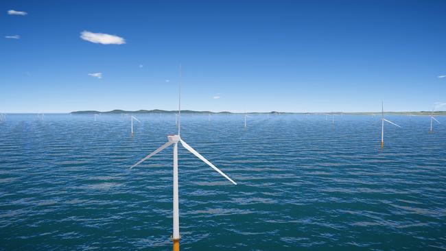 A 3D digital model of the Star of the South offshore wind project off the south coast of Gippsland.