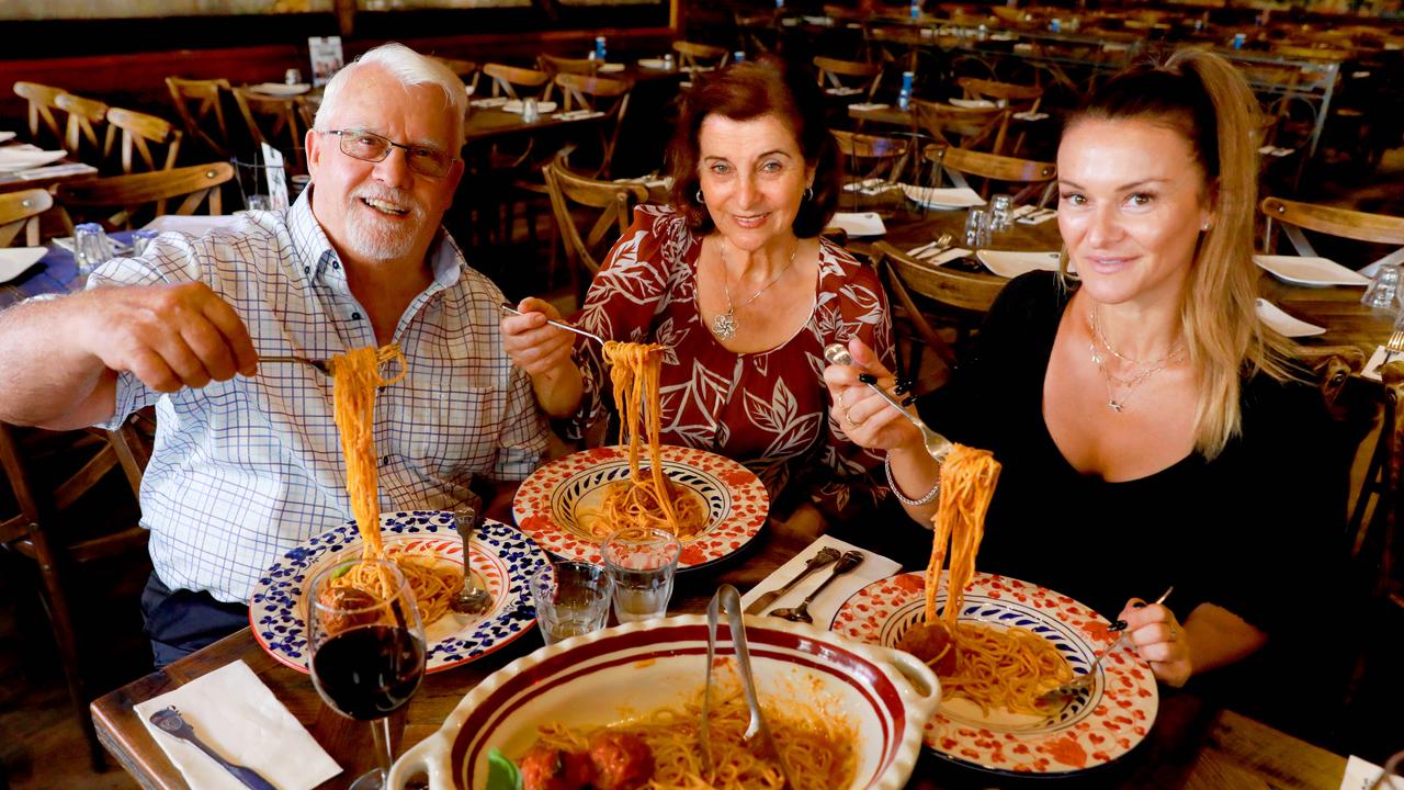 Cosmo, Rosa and daughter Kathy Criniti at Criniti's in Parramatta. Picture: Angelo Velardo/AAP