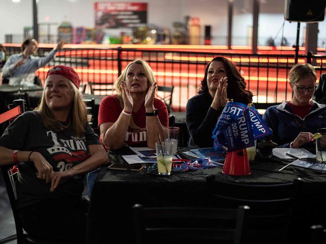 Supporters for Donald Trump cheer as Texas is called for Donald Trump by Fox News at a watch party for Republicans on election day on November 3, 2020 in Austin, Texas. (Photo by Sergio Flores / AFP)