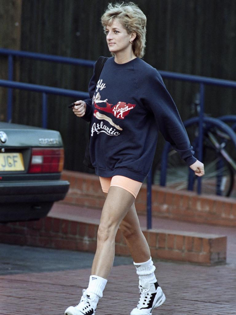 Diana departs a London health club in November 1995. Picture: Johnny Eggitt/AFP