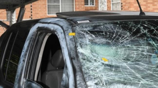 The Nissan Navara after it was smashed. Picture: Supplied.