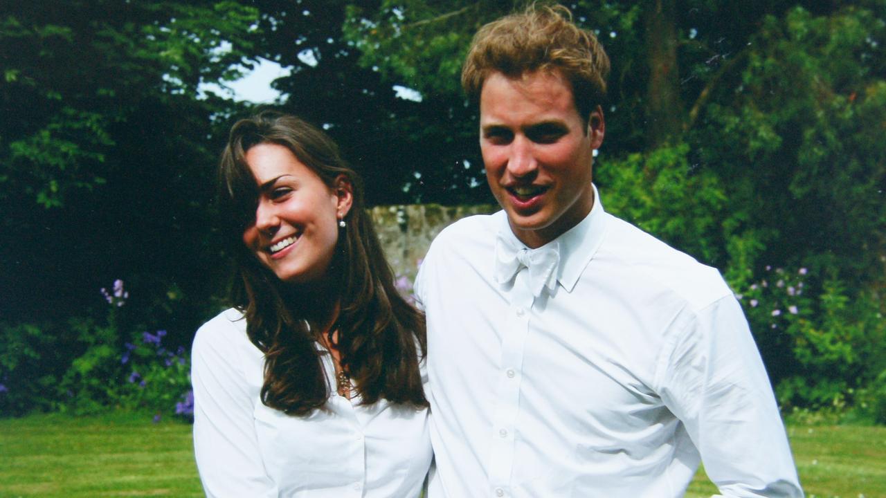 Kate Middleton and Prince William on the day of their graduation ceremony at St Andrew's University in Scotland in 2005. Picture: Supplied