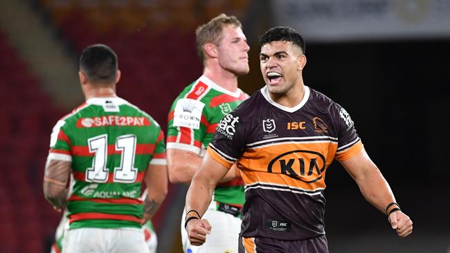 David Fifita (right) wants to stay at the Broncos. Picture: AAP/Darren England