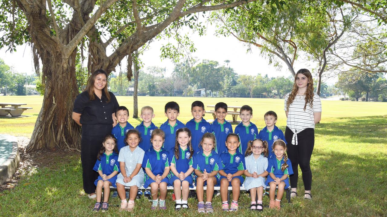 LEANYER PRIMARY SCHOOL Transition Navarro FRONT ROW (L-R): Name withheld, Grace Clark, Indianah Hollis, Evie surname withheld, Emily McCallum, Brooklyn Liddle, Annabelle Spivey,Irena Christofis. SECOND ROW (L-R): Benjamin Lay, Jacob surname withheld, Donnie Mu, Darius Ahmad, Aryan Singh Pannu, Costa Billias, Elijah Berryman-Tomasi ABSENT: Ameliya Edwards, Ethan Schijvenaars. TEACHERS: Ms Leah Navarro, Miss Katina Gavalas (SS)