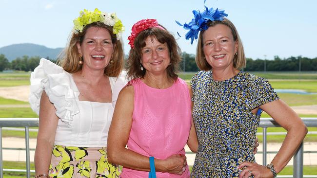 Carolyn Waller, Teresa Walters and Karen Cush at the Cairns Amateurs Ladies Day, held at Cannon Park. Picture: Brendan Radke Picture: Brendan Radke