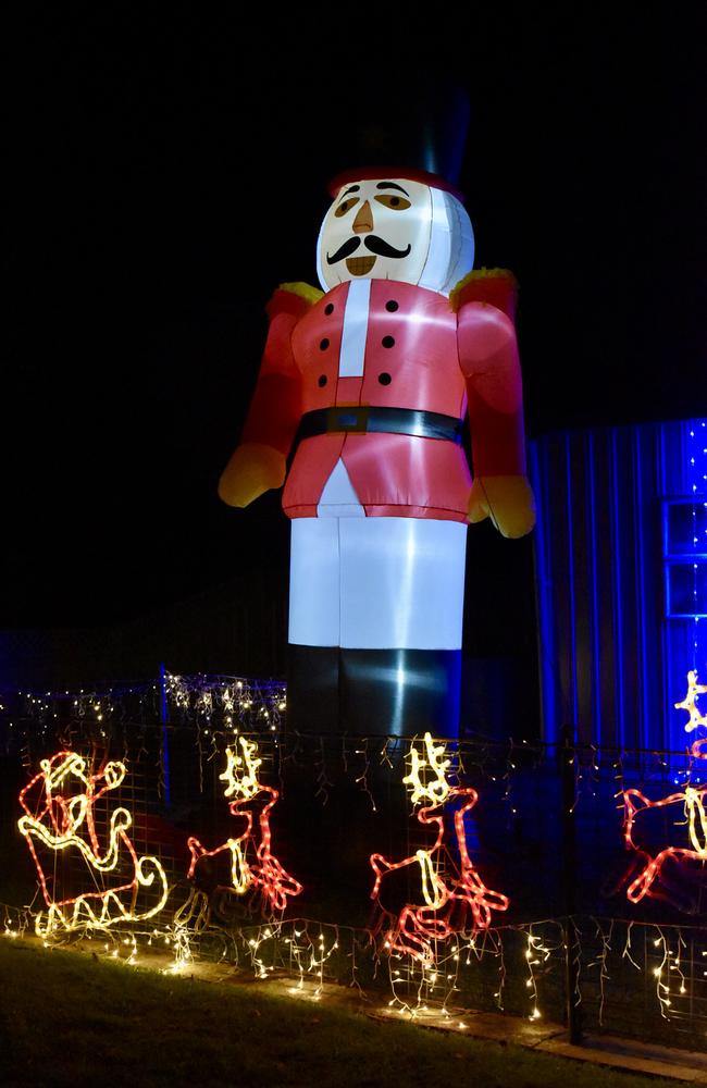 Christmas lights in Georgemilton St in West Mackay. Picture: Rae Wilson