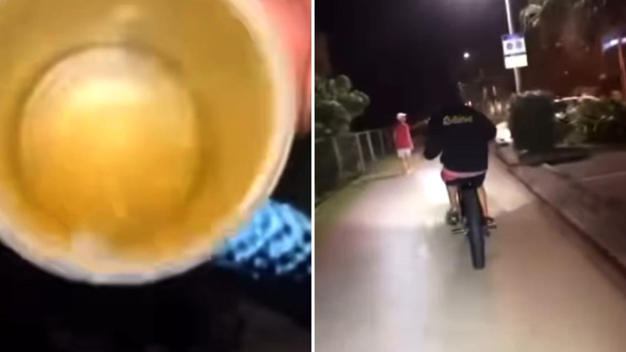 ‘Far from OK’: Shock video of e-bike riders throwing ‘piss’ on passerby