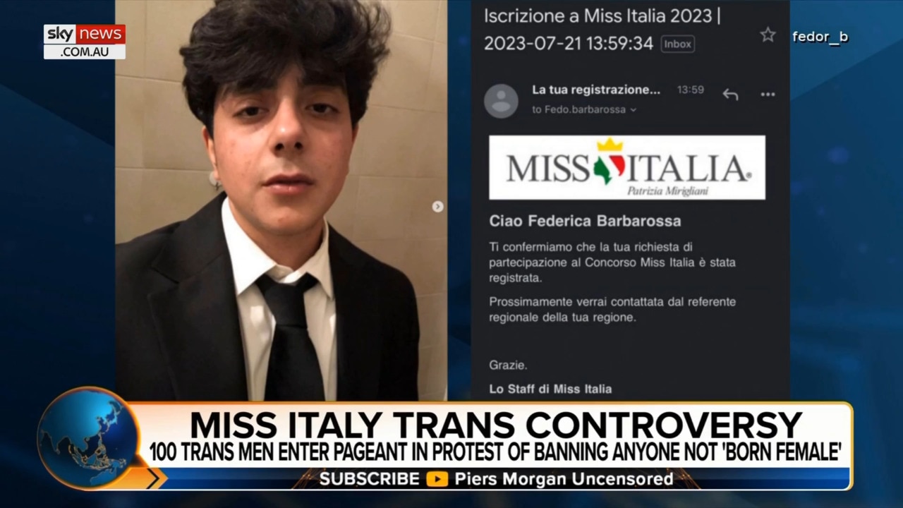 Transgender man enters Miss Italy pageant in protest of trans controversy |  The Australian