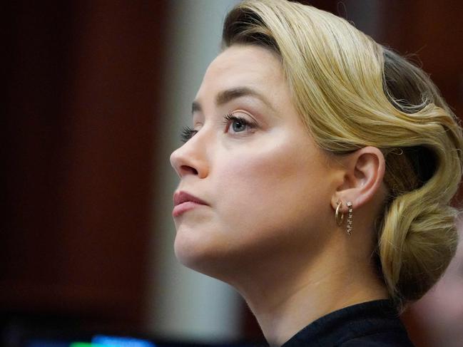 Actress Amber Heard was present for Depp’s testimony. Picture: Steve Helber / POOL / AFP