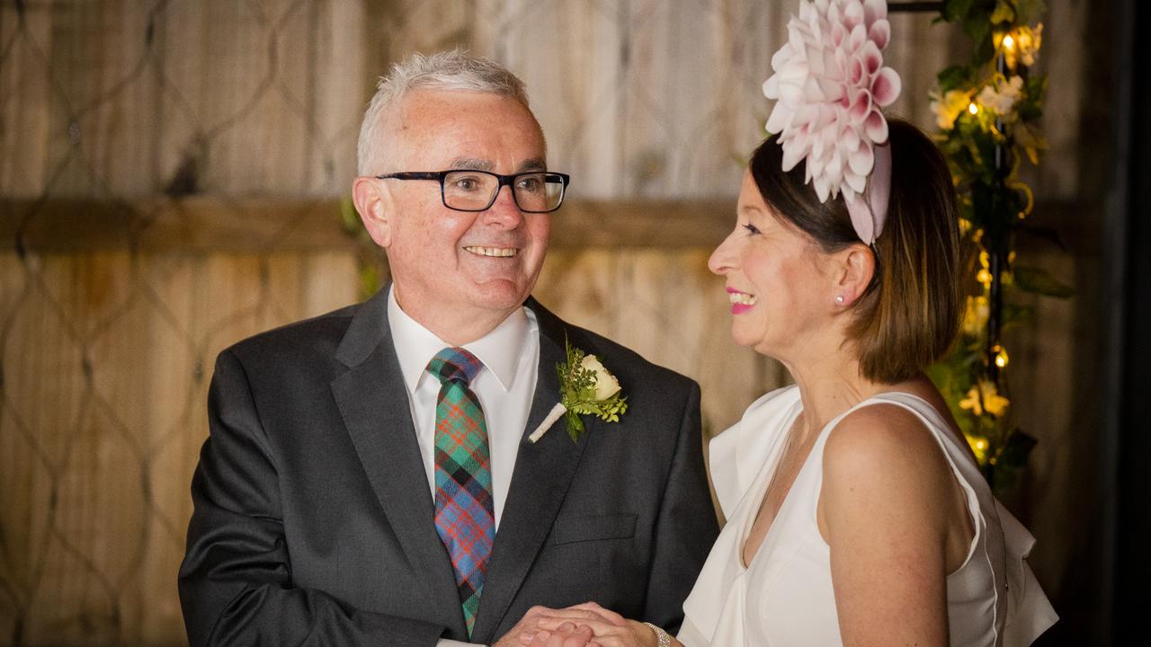 Andrew Wilkie wedding MP marries Clare Ballingall in Hobart garden