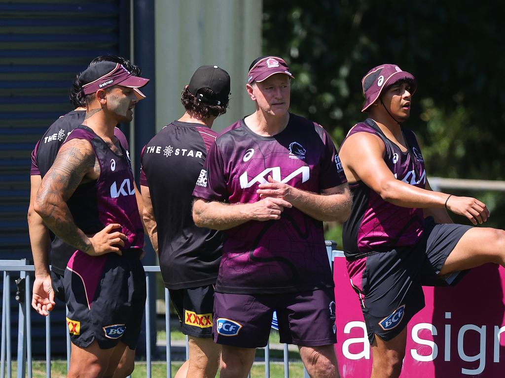 Brisbane Broncos first day of training for 2024. Coach Michael Maguire. Picture: Nigel Hallett