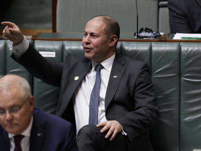 Treasurer Josh Frydenberg during Question Time in the House of Representatives at Parliament House in Canberra. Picture by Sean Davey.