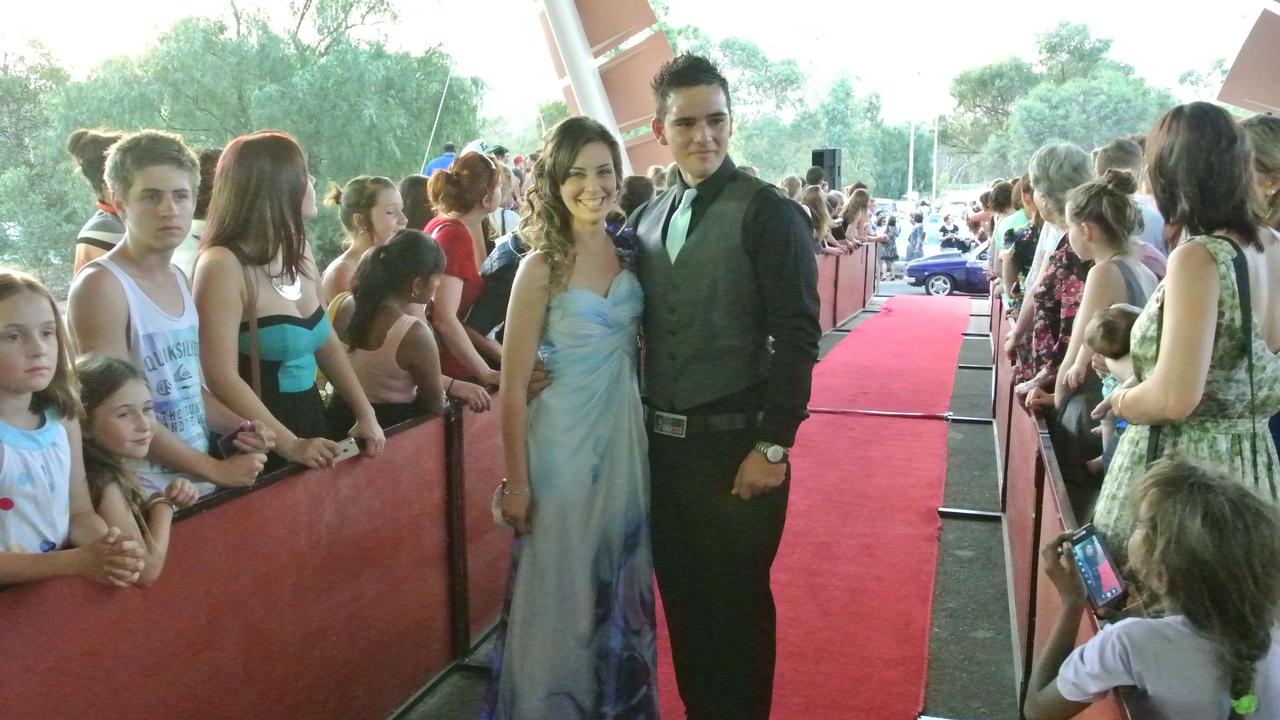 Aimee Smith and Jordan Bryers at the 2012 Our Lady of the Sacred Heart Catholic College formal at the Alice Springs Convention Centre. Picture: NT NEWS