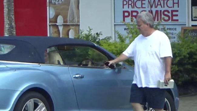 Peter Foster, who a NSW Supreme Court judge described as a ‘notorious confidence trickster’, takes his convertible Bentley for a spin on the Gold Coast.