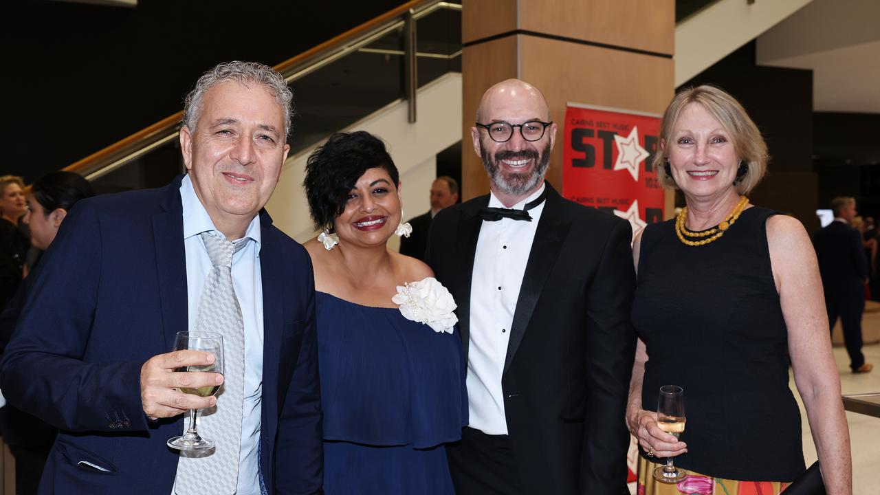 Javier Suaez, Andrea Obeyekere, Chris Warner and Arna Brosnan at the Cairns Chamber of Commerce Business Excellence Awards gala dinner, held at the Cairns Convention Centre. Picture: Brendan Radke