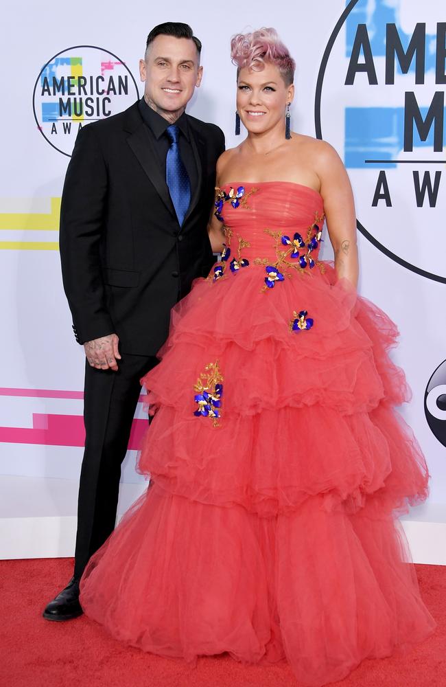 Carey Hart and P!nk attend the 2017 American Music Awards at Microsoft Theater on November 19, 2017 in Los Angeles, California. Picture: Getty