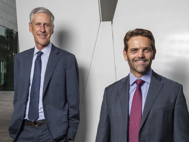 22 March 2019.L-R, Morgans Chairman Brian Sheahan and managing director John Clifford in Brisbane.Photo: Glenn Hunt/ The Australian