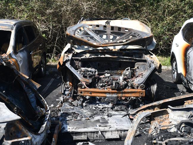 Cars destroyed in fire near Sydney Airport