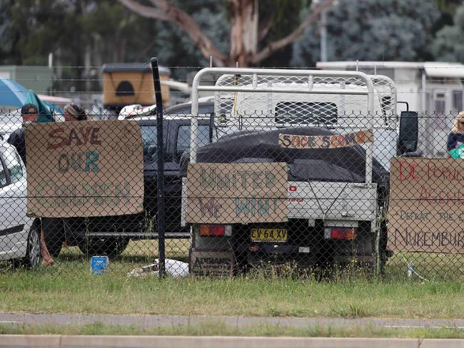 Protesters have occupied the Canberra show grounds for several days. Picture: NCA NewsWire / Gary Ramage