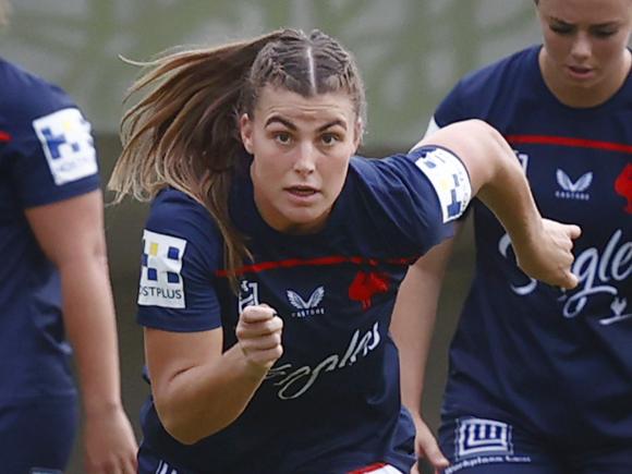 DAILY TELEGRAPH 21ST JANUARY 2022EMBARGOED - TALK TO D.T PIC DESKPictured at Moore Park in Sydney is Sydney Roosters NRLW player Jessica Sergis at a training session ahead of the start of the new season.Picture: Richard Dobson