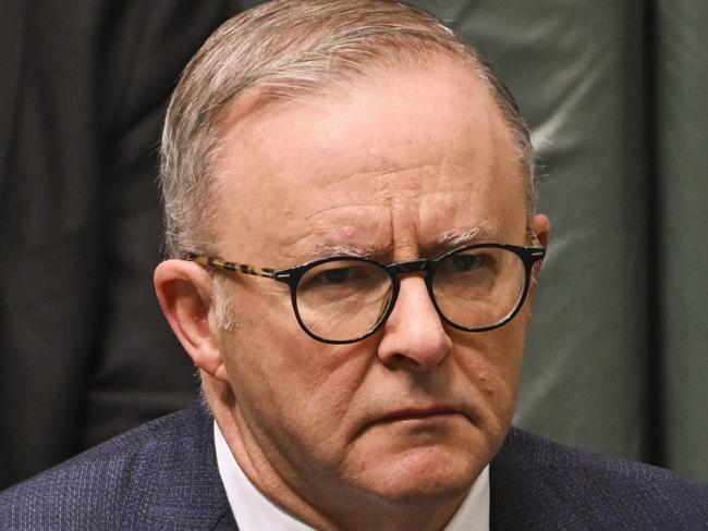 CANBERRA, AUSTRALIA - MARCH 30: Anthony Albanese Prime Minister of Australia during the introduction of the Constitution Alteration (Aboriginal and Torres Strait Islander Voice) 2023 bill in the House of Representatives on March 30, 2023 in Canberra, Australia. The Albanese Government said in a release last week that it is taking the next steps on the path to constitutional recognition through a Voice by introducing a Constitution Alteration Bill into the Parliament. The question the Parliament will now consider to be put to the Australian people at the 2023 referendum will be "A Proposed Law: to alter the Constitution to recognise the First Peoples of Australia by establishing an Aboriginal and Torres Strait Islander Voice. Do you approve this proposed alteration?" (Photo by Martin Ollman/Getty Images)