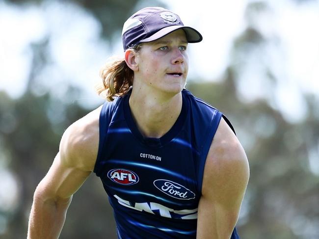 Sam De Koning at Geelong training. Picture: Geelong Cats