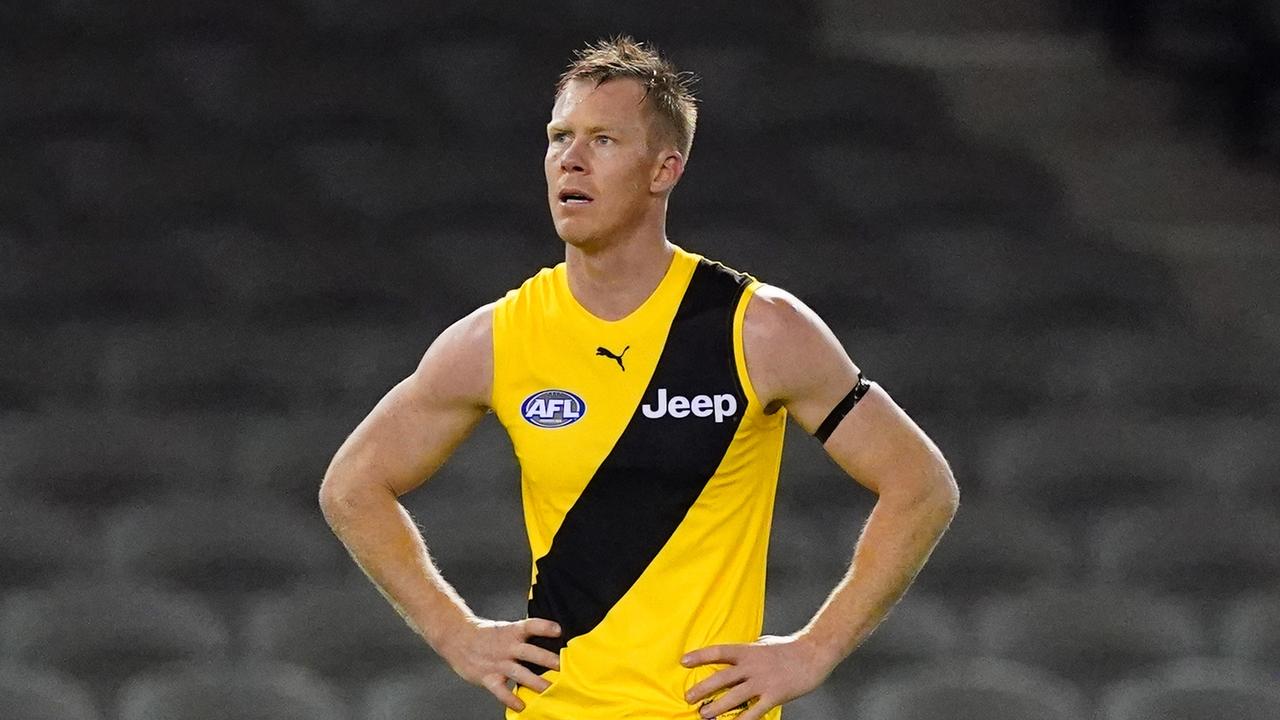 Jack Riewoldt insists he’s just “ten minutes of good footy” away from turning around his 2020 season.