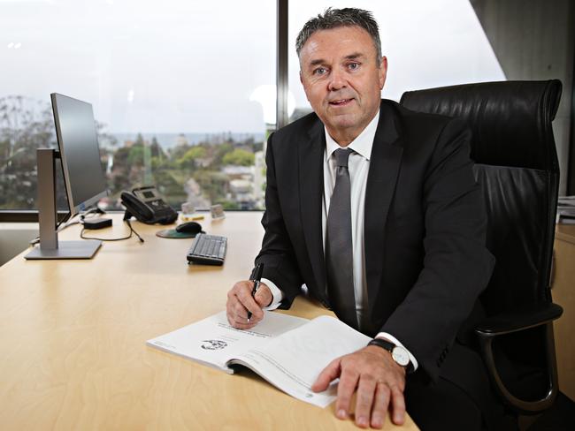 New Northern Beaches Council CEO Ray Brownlee at his Dee Why office. Picture: Adam Yip.