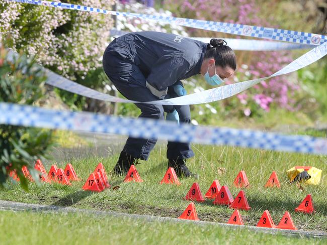 Neighbours reported hearing 10 to 15 shots. Picture: David Crosling