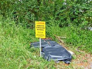 This material, believed to be asbestos, was dumped at the Bexhill Quarry carpark.