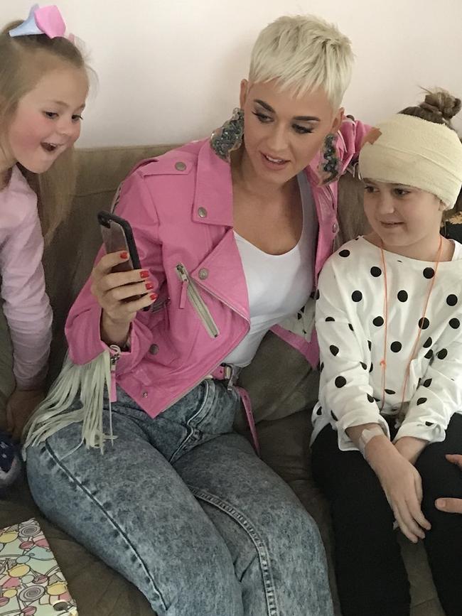 Katy Perry meets Adelaide girl Grace Moores at her Banksia Park home.