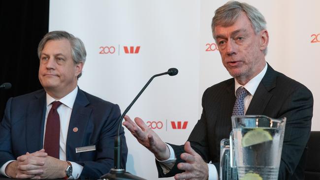 Westpac CEO Brian Hartzer (left) and chairman Lindsay Maxsted. Picture: AAP