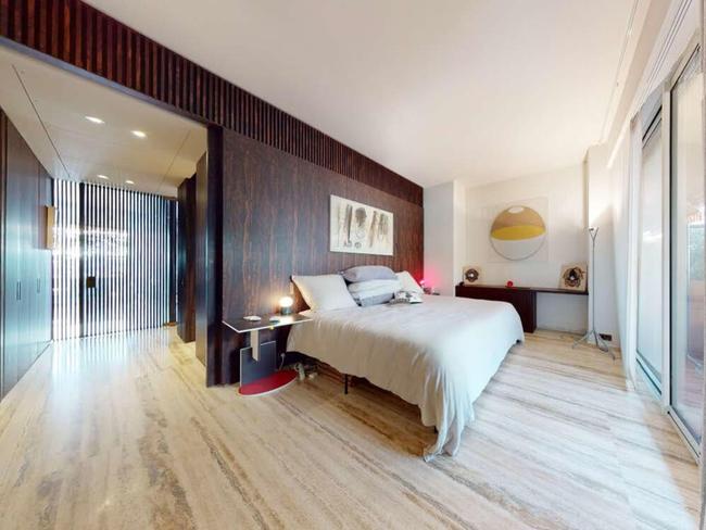 Fit for a king? One of the three bedrooms in the luxury pad. Picture: Supplied