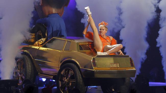 Miley Cyrus’ Bangerz show at Rod Laver Arena in 2014. Picture: Yuri Kouzmin