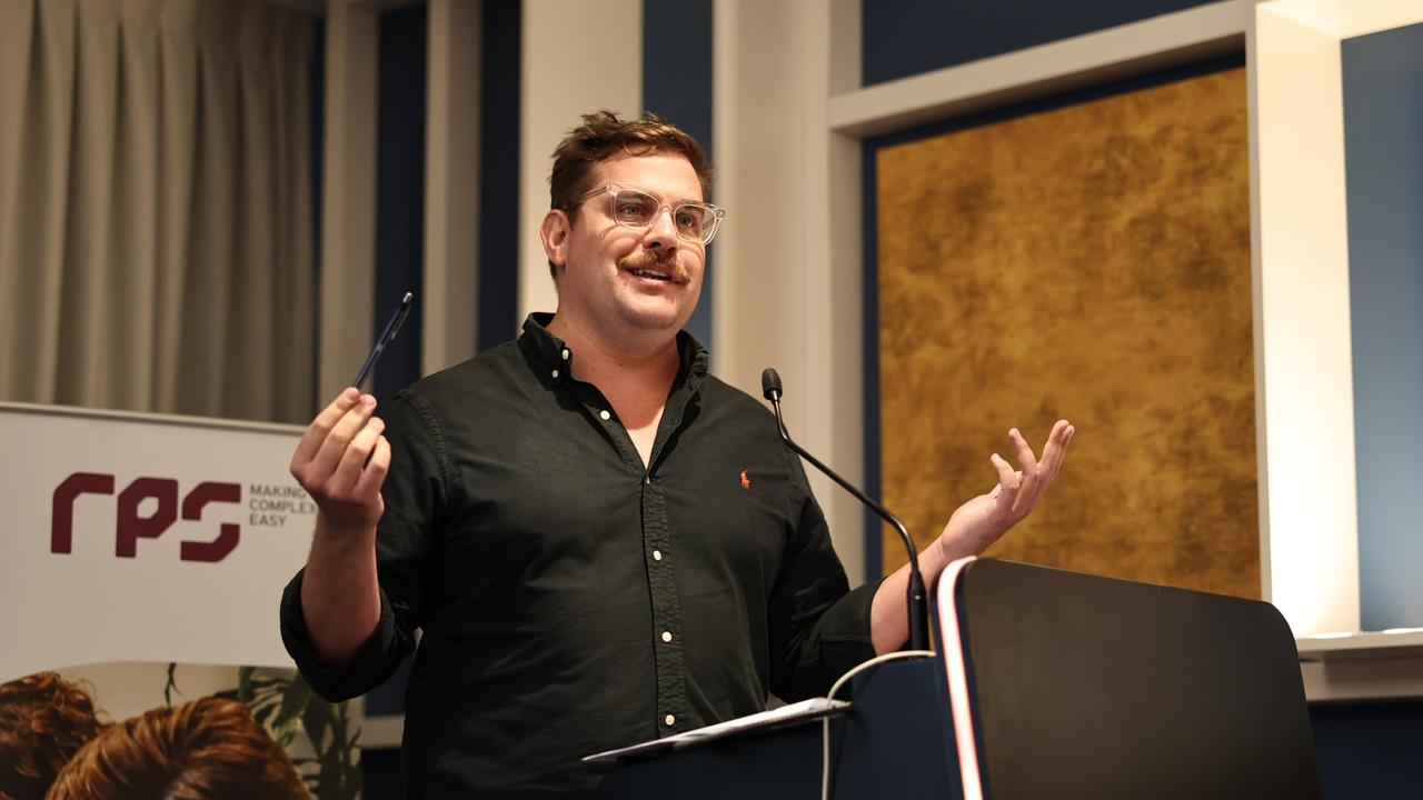 Director of planning, growth and sustainability for Cairns Regional Council Ed Johnson speaks at the UDIA Queensland Cairns mayoral address lunch. Picture: Brendan Radke