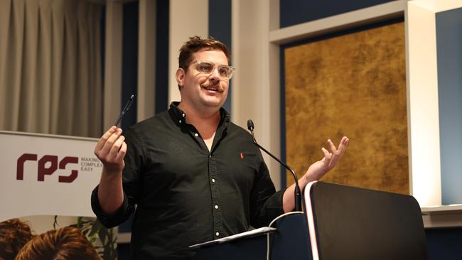Director of planning, growth and sustainability for Cairns Regional Council Ed Johnson speaks at the UDIA Queensland Cairns mayoral address lunch. Picture: Brendan Radke