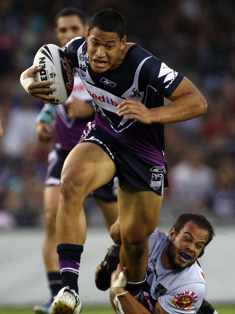 Israel Folau made his NRL debut with the Storm.