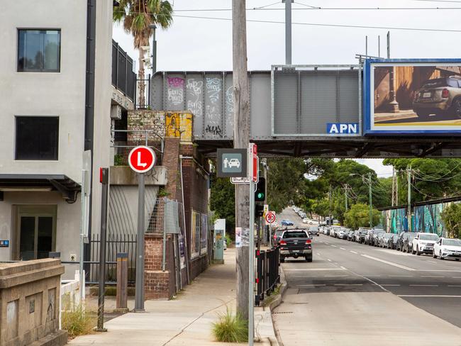 A pick-up and drop-off zone outside Marion light rail station at Haberfield. Picture: Jordan Shields