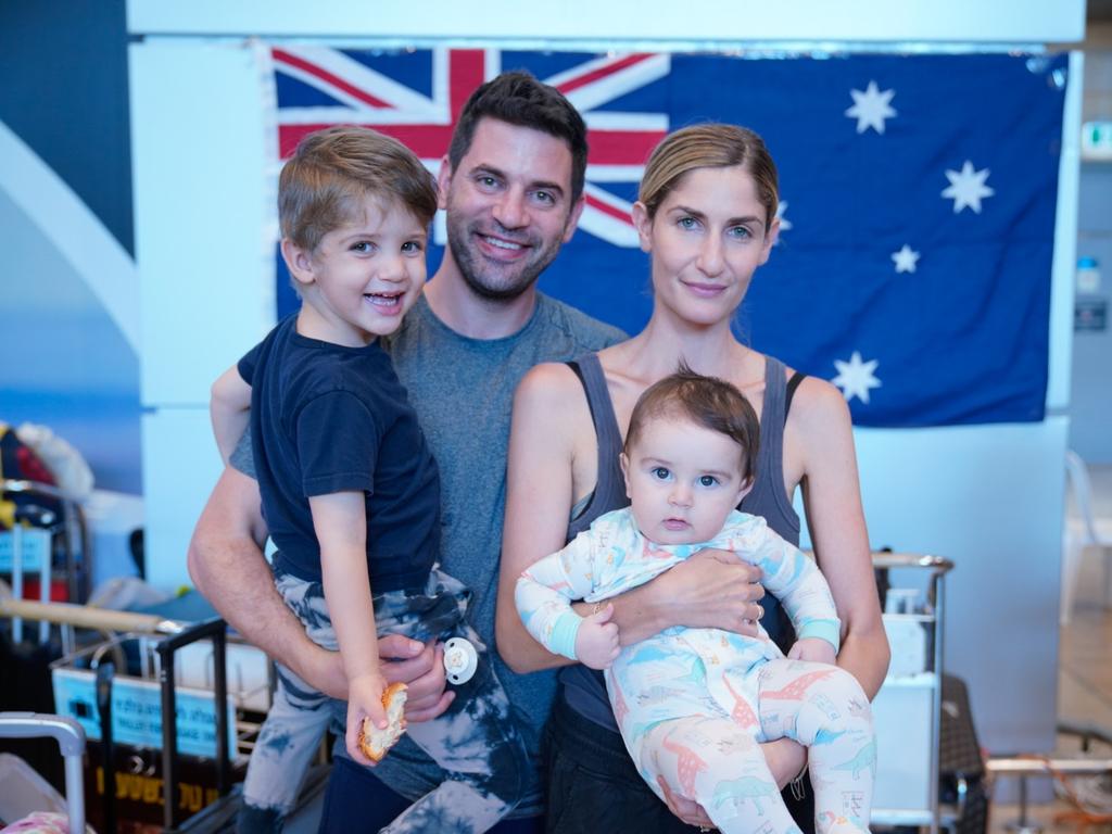 Australians Tali and Elad Hertshten with Benji and Theodore. Picture: Jordan Polevoy