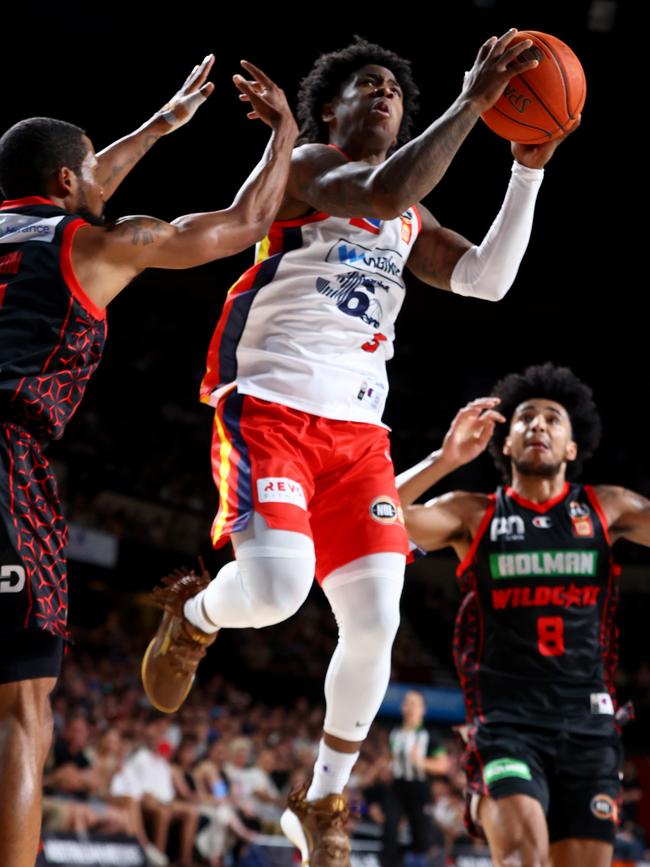 Kendric Davis of the 36ers in action. Picture: Kelly Barnes/Getty Images