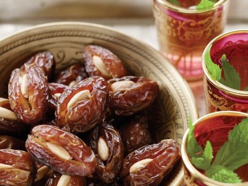 Almond-stuffed dates.