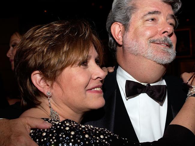Carrie Fisher with George Lucas. Picture: AP