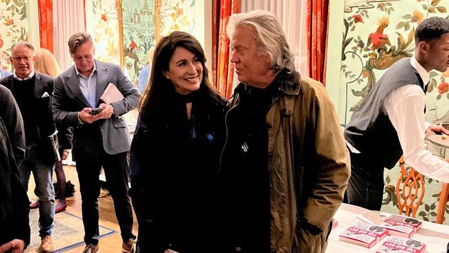 Former White House chief strategist Steve Bannon with Australian journalist Miranda Devine at her book launch in New York. Picture: Adam Creighton/The Australian