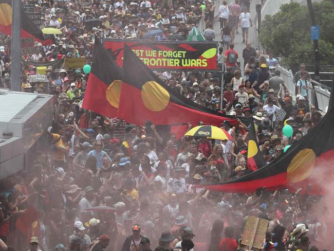 The Invasion Day rally organised by Warriors of the Aboriginal Resistance and the Brisbane Aboriginal Sovereign Embassy.