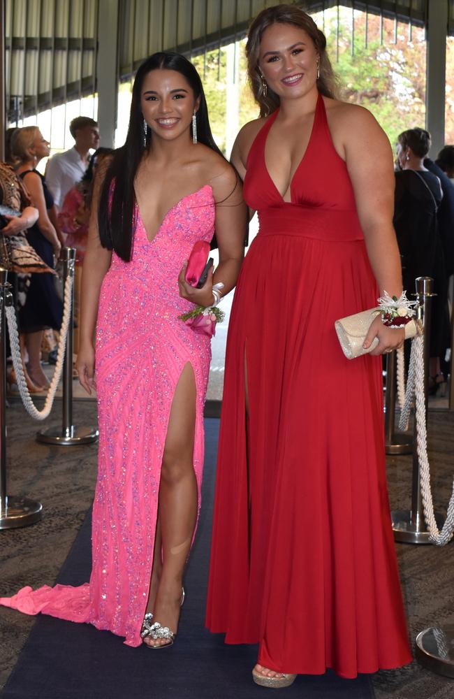 Halle Bishop and Alannah Scott at the Sunshine Coast Grammar School formal 2023. Photo: Jorina Maureschat