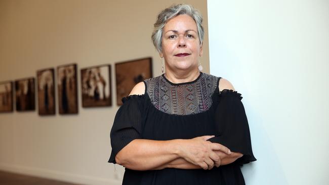 Acclaimed Indigenous artist Fiona Foley says ‘these artists are not painting pretty pictures, they are painting their Tjukurpa … cultural issues are central to what these artists do. How can you possibly ignore that?’ Picture: Richard Dobson