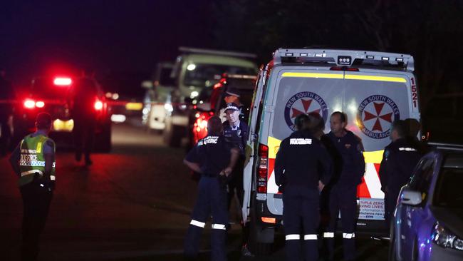 Emergency services gather at Hull Rd after the tragedy unfolded. Picture: David Swift