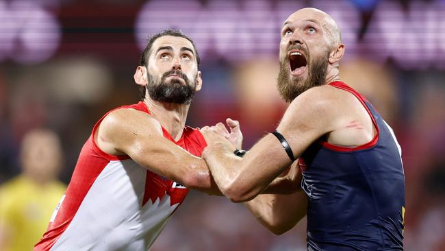 Brodie Grundy got the better of Max Gawn. Picture: Michael Willson/AFL Photos via Getty Images)