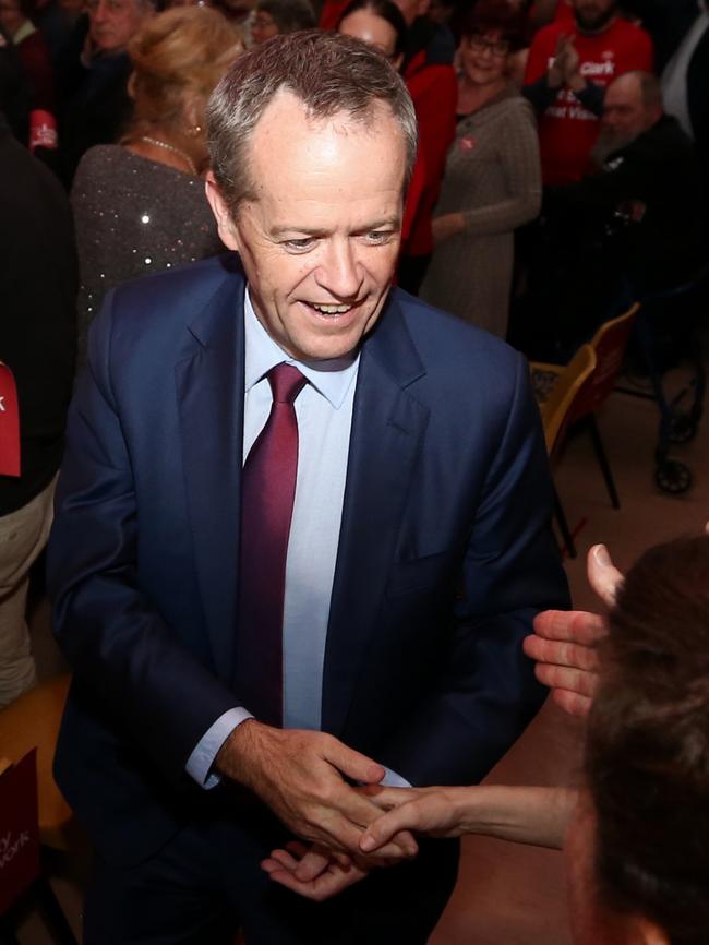 Opposition Leader Bill Shorten greets the party faithful. Picture: Getty Images