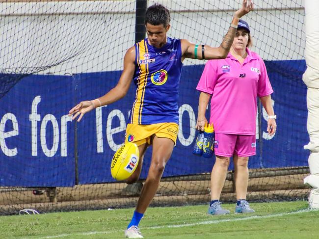 Wanderers’ Ronald Fejo will still hold hopes he can be picked up by an AFL club in the coming years. Picture: Celina Whan AFLNT/Media